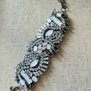 Fabric Cuff Jeweled Bracelet